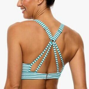 Next by Athena Coronado Stripe 25 Minute Sport Bra Bikini Swim Top